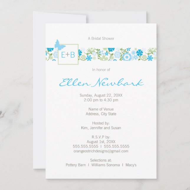 Wedding or Bridal Shower Invitation (Front)