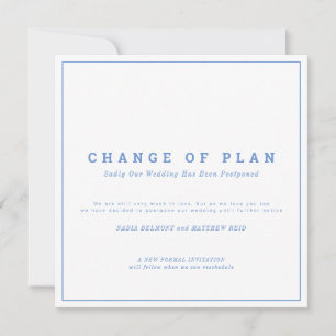 Wedding or event change of plan postponed save the date
