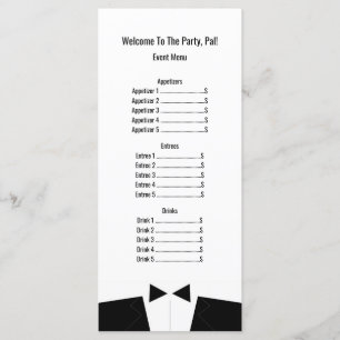 Wedding or Formal Event Menu Rackcard