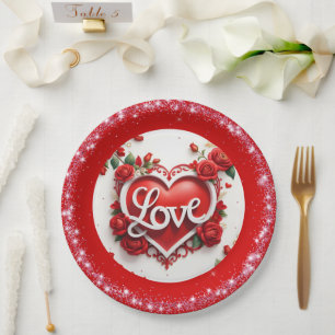 Wedding or Valentine's Paper Plate