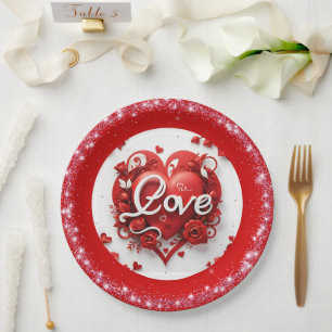 Wedding or Valentine's Paper Plate