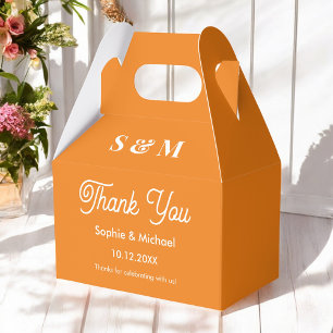 Wedding Orange Fall Bride Groom  Favour Box