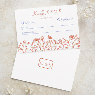 Wedding Orange Verona Sunset RSVP Response Card