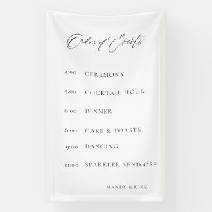 Wedding Order of Events Banner Elegant Minimal