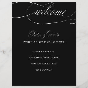 Wedding Order Of Events Chic Black And White