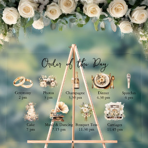 Wedding Order of Events Illustrated Acrylic Sign