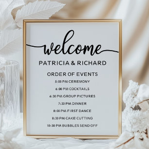 Wedding Order of Events Sign Chic Calligraphy