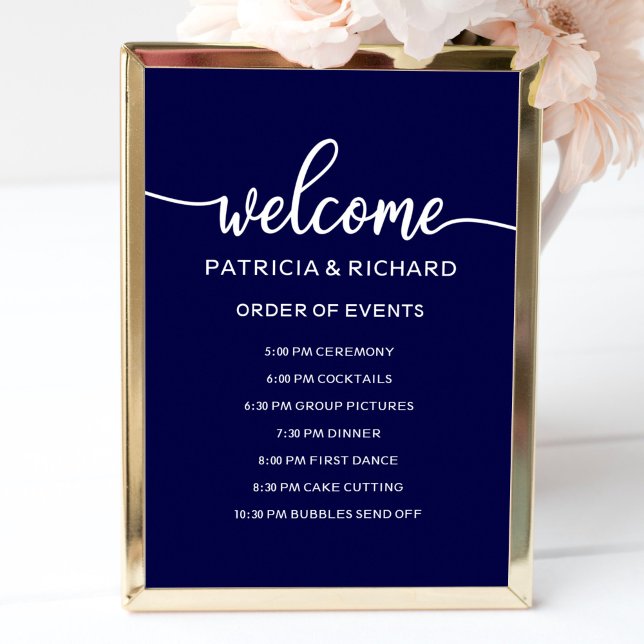 Wedding Order of Events Sign | Navy Blue (Creator Uploaded)