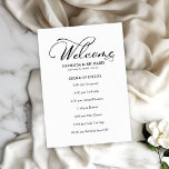 Wedding Order of Events Timeline Schedule Program<br><div class="desc">Transform your wedding day into a celebration of sophistication and elegance with our stunning black and white modern wedding suite! You can personalise it with just a few clicks to express your unique love story. This inspiring collection includes everything you need to create a beautifully cohesive atmosphere, featuring matching menu...</div>