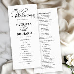 Wedding Order of Service Ceremony Elegant Program<br><div class="desc">Transform your wedding day into a celebration of sophistication and elegance with our stunning black and white modern wedding suite! You can personalise it with just a few clicks to express your unique love story. This inspiring collection includes everything you need to create a beautifully cohesive atmosphere, featuring matching menu...</div>