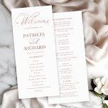 Wedding Order of Service Ceremony Elegant Program<br><div class="desc">Transform your wedding day into a celebration of sophistication and elegance with our stunning rose gold calligraphy modern wedding suite! You can personalise it with just a few clicks to express your unique love story. This inspiring collection includes everything you need to create a beautifully cohesive atmosphere, featuring matching menu...</div>