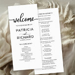 Wedding Order of Service Ceremony Program<br><div class="desc">This stunning calligraphy wedding suite exudes a modern, bold, and timeless design. Our comprehensive collection provides everything you need to create a cohesive and chic atmosphere, including matching menu cards, personalised napkins, striking signs, favours, and much more. Don't hesitate to reach out via chat for personalised assistance or to discover...</div>