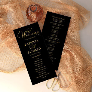 Wedding Order of Service Ceremony Program Gold
