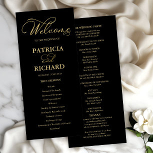 Wedding Order of Service Ceremony Program Gold