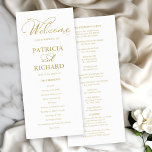 Wedding Order of Service Ceremony Program Gold<br><div class="desc">Enhance your wedding experience with our modern gold calligraphy wedding suite, designed for sophistication and glamour. Customise it easily in just a few clicks to create a celebration that reflects your unique style. If you have any questions, need assistance, or want to adjust any details, please feel free to reach...</div>