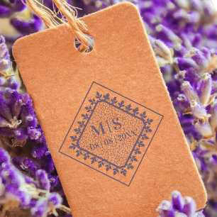 Wedding Ornamental Initials Lace Sophisticated Rubber Stamp