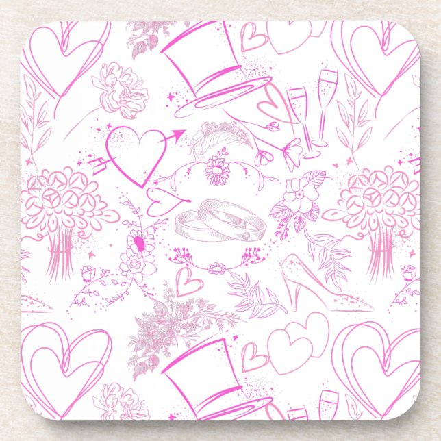 Wedding ornaments pattern 02 coaster (Front)