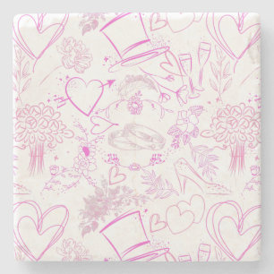 Wedding ornaments pattern 02 stone coaster