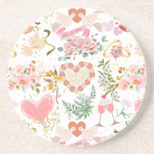 Wedding ornaments pattern coaster