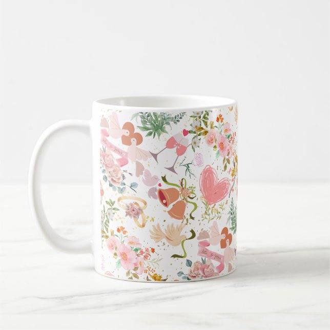 Wedding ornaments pattern coffee mug (Left)