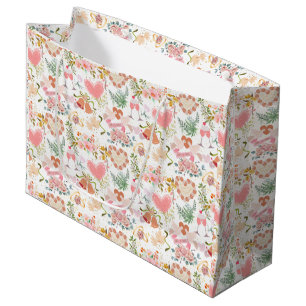 Wedding ornaments pattern large gift bag