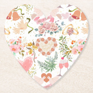 Wedding ornaments pattern paper coaster