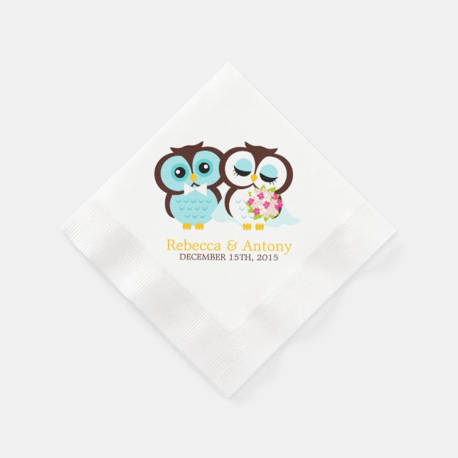 Wedding Owls Napkin (Corner)