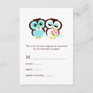 Wedding Owls RSVP Card