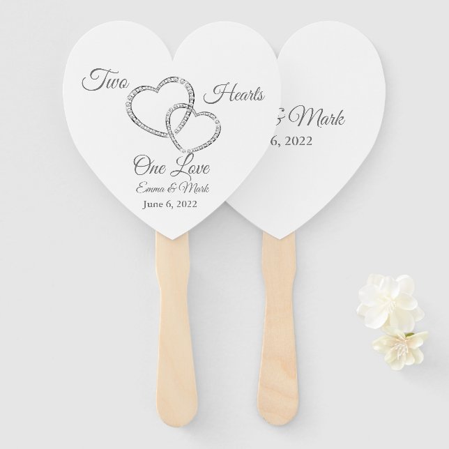 Wedding Paddle Fan (Front and Back)