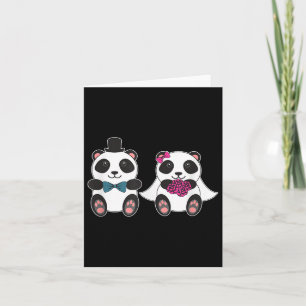 Wedding Panda Bear Bride Groom Married Honeymoon M Card