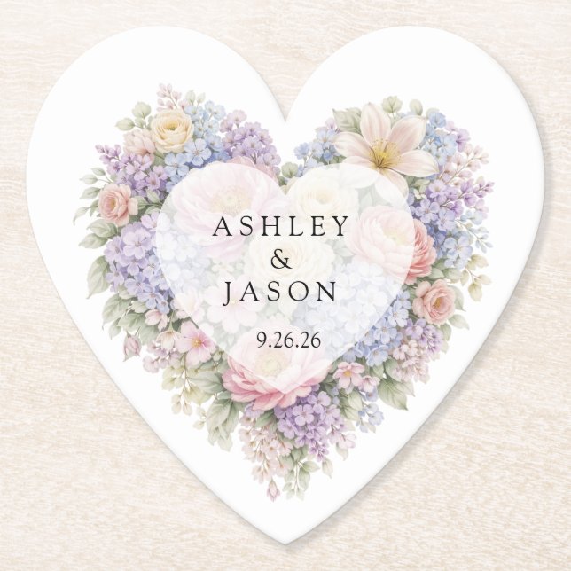 Wedding  paper coaster (Front)