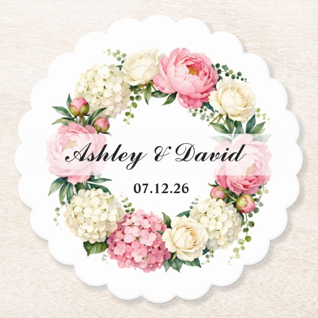 Wedding  paper coaster (Front)
