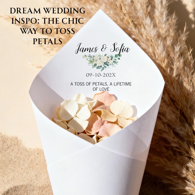 Wedding Paper Cone For Flowers Petals Toss (petal toss cone wedding cones for petal wedding future wedding plans cones ceremony petal cone)