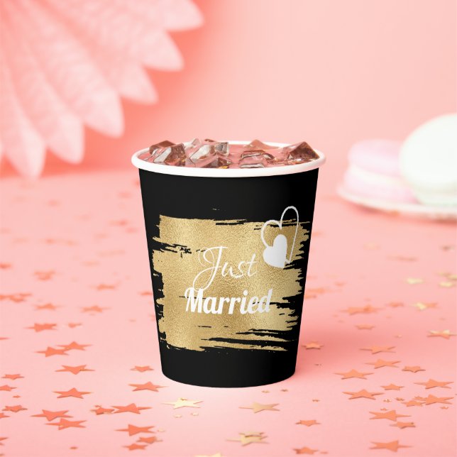 Wedding Paper Cup Elegant Black and Golds (Insitu)
