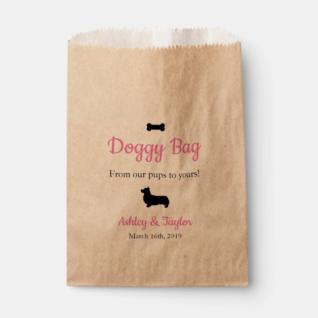 Wedding Paper Doggy Treat Bag (Front)