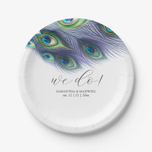 Wedding Paper Plates Majestic Peacock