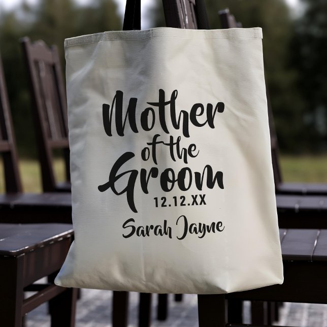 Wedding Parent Gift Mother of the Groom Tote Bag (A Mother of the Groom Tote bag with space for her name and your wedding date.)