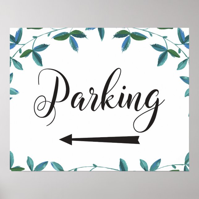 Wedding Parking Directions Left Arrow Sign (Front)