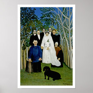 Wedding Party and a Prominent Dog - by Rousseau Poster