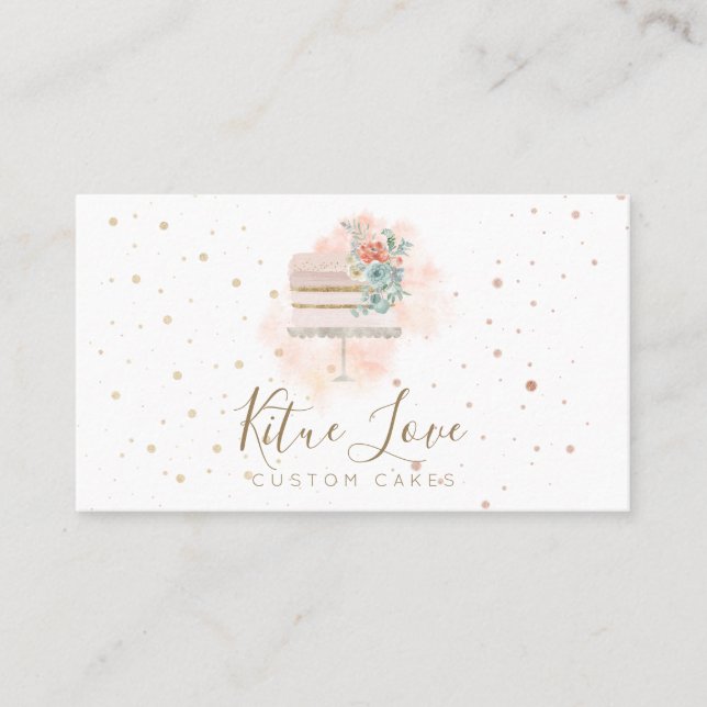Wedding Party Cake Designer Bakery Business Card (Front)