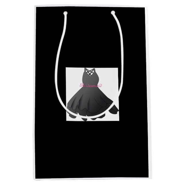 Wedding Party Dress Bridesmaid Black Gift Bag (Front)