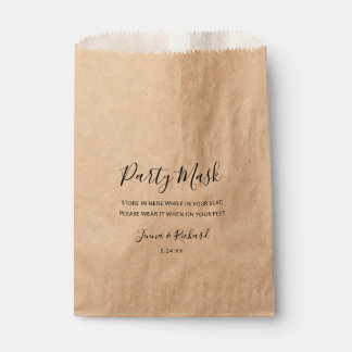 Wedding Party Face  Mask Favour Bag