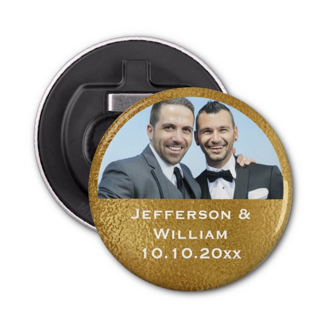 Wedding Party Favour Save The Date Engagement Bottle Opener (Front)