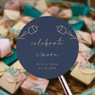 Wedding Party Favour S'more Classic Round Sticker