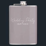 Wedding Party Flask Gift - Beige<br><div class="desc">We hope you enjoy this "Wedding Party" flask. It makes a great gift for the Wedding Party and includes the Bride and Grooms initials and wedding date. This makes a perfect gift for your bachelor or bachelorette party attendees or your bridesmaids or groomsmen. Please visit our store for additional wedding...</div>