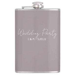 Wedding Party Flask Gift - Beige