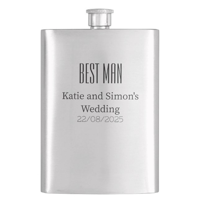 Wedding Party Gift Groomsman Hip Flask (Front)