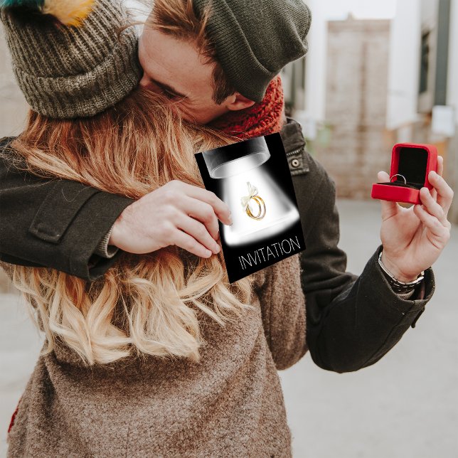 Wedding Party Golden Rings Modern Vip Invitation (Wedding Party Golden Rings Modern Vip Invitation)