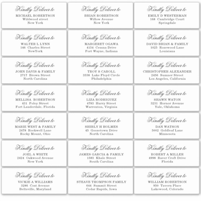 Wedding Party Guest Address Label Sticker (Front)