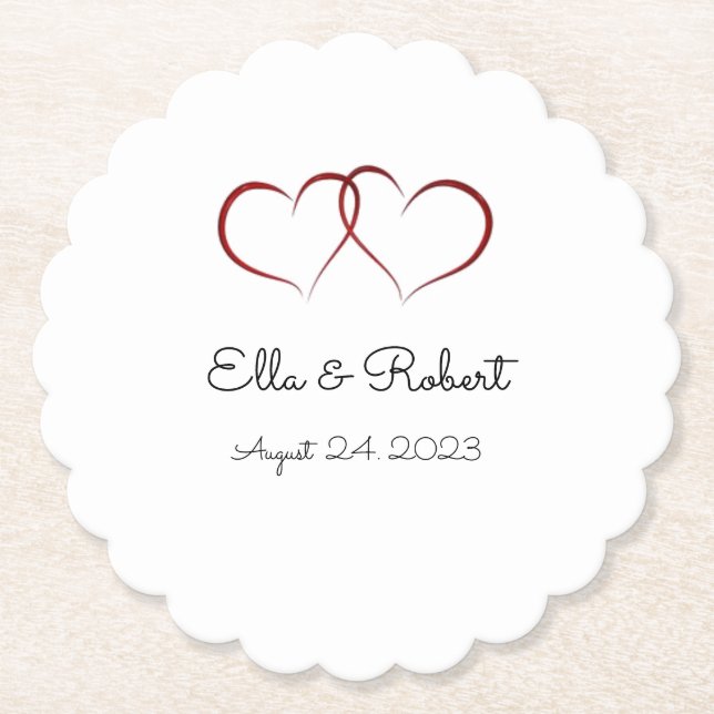 Wedding party Paper Coasters (Front)